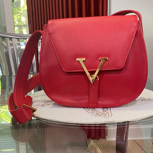 Red Leather Shoulder Bag - Picture 1 of 2